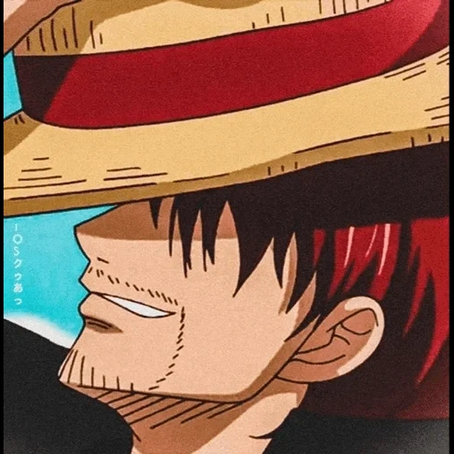 ruffy, ein stück, shanks van pis, anime one piece, shanks ein stück