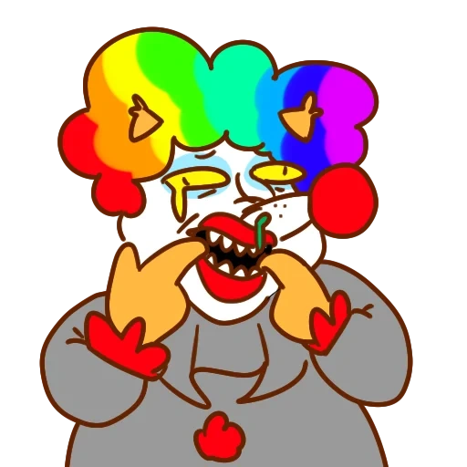 clown, clown sr pelo, il pagliaccio è allegro, sr pelo clown, macchia clown con una sigaretta