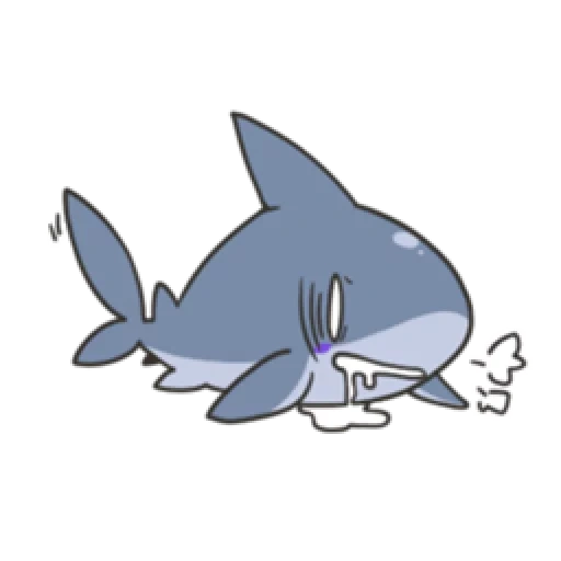 tiburón, tiburón chibi, tiburones lindos, boceto de un lindo tiburón, dibujo de tiburón lindo