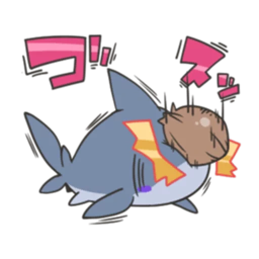 аниме, генгар покемон, мультяшная акула, gengar x banette, сумасшедшая кошка