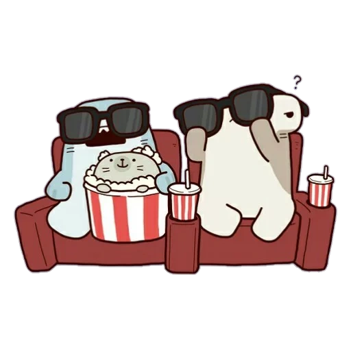 modello carino, orso carino, guardare un film, miniso the bare bears postcards