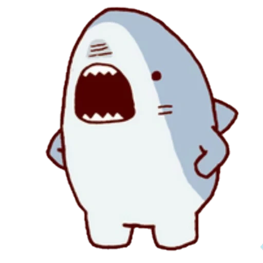 image, m shark, dessins mignons, sharks kawaii, le requin est un dessin doux