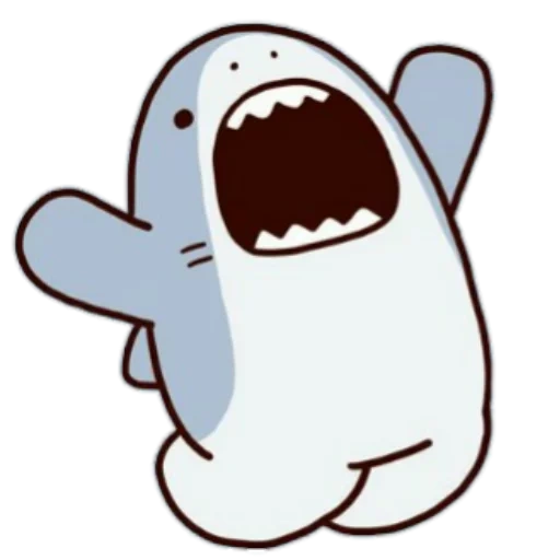 sr shark, kawaii sharks, para esboçar fofo, tubarão é um desenho doce, shark shark sryzovka