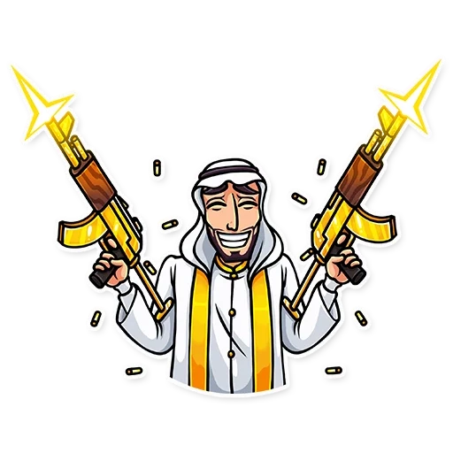 arab, arabic, muslim, sticker ak 47