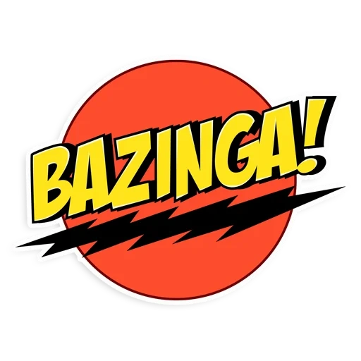 bazinga, sheldon cooper, teori big bang basin, stiker bang big bang theory