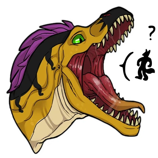anime, raptors ark, tyrannosaurus vore, ilustrasi dinosaurus, kepala vektor dinosaurus