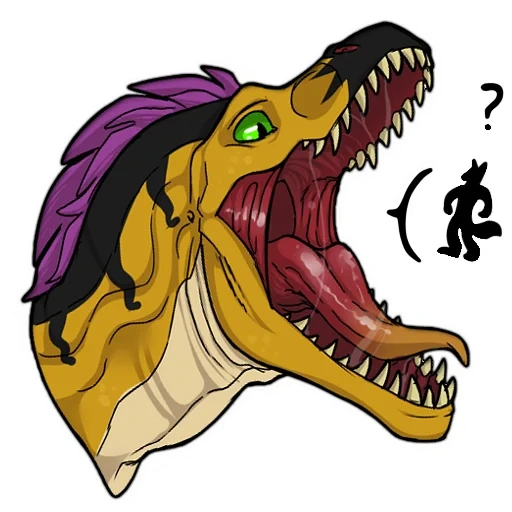 anime, die arche der raubvögel, tyrannosaurus rex vore, illustrationen von dinosauriern, dinosaurierkopf vektor