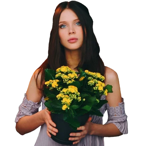 giovane donna, donna, ragazze, una donna con un bouquet, belle donne