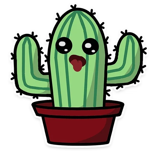 kaktus, kaktus yang lucu, sketsa kaktus, kawaii kaktus, kartun kaktus