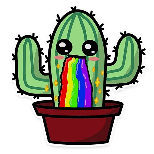 kaktus, kaktus, kaktus yang lucu, stiker kaktus