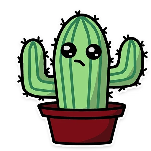 cactus, lindo cactus, cactus con ojos, caricatura de cactus