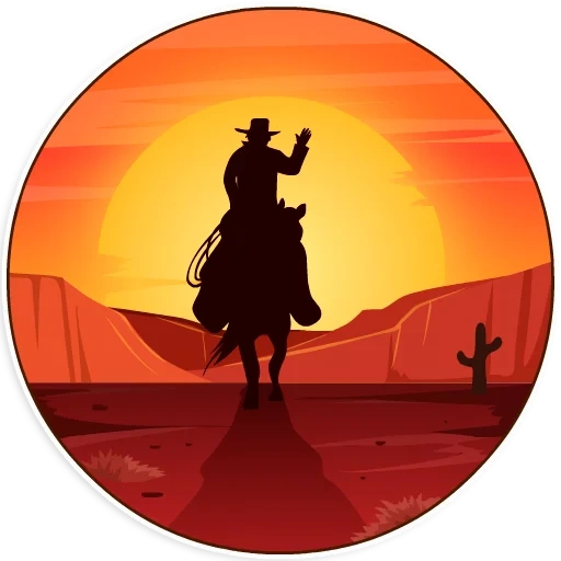 adam, vector de vaquero, atardecer vaquero, caballo vaquero, silueta de vaquero al atardecer