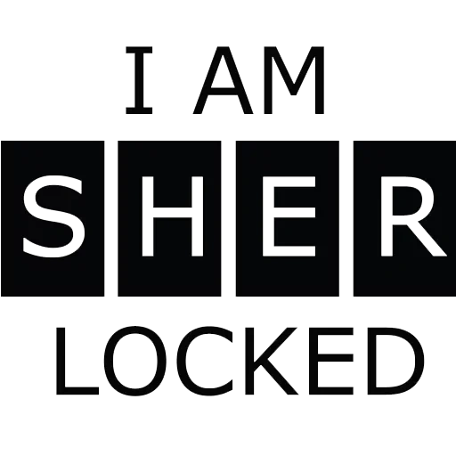 sherlock, i am locked sherlock, inscription i am sherlocked, 50 mm i am sherlocked icon