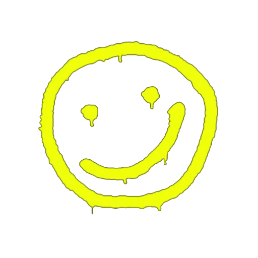 figure, rock and roll smiley face, yellow smiling face nirvana, nirvana emblem smiling face, smiling face nirvana without background color