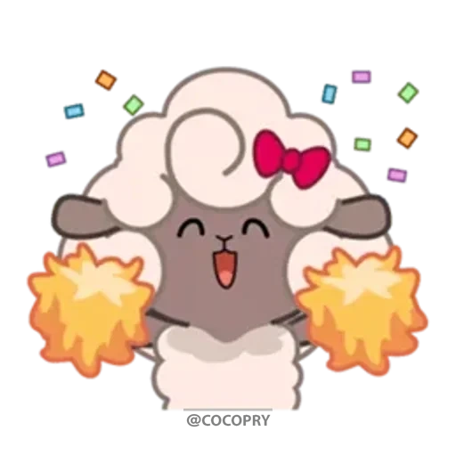 sheep, kawaii, the drawings are cute, cute animals, pokemon woolo shiny