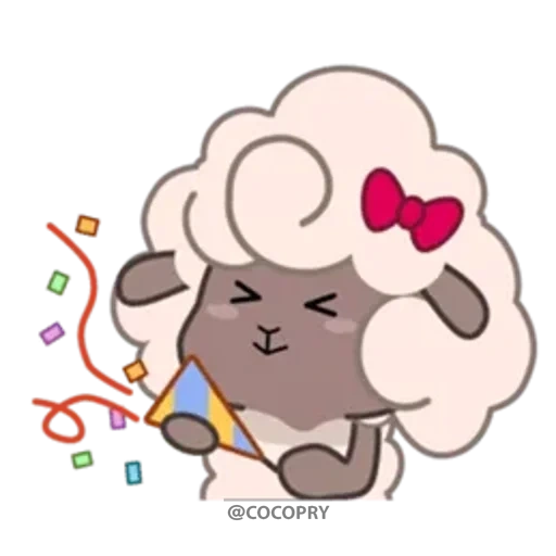 anime, kawaii, nyashny sheep, cute animals, animal drawings are cute