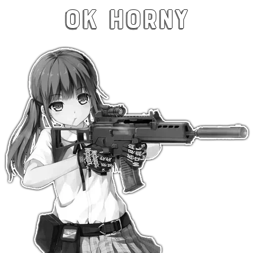 g36 chan, picture, sile with a weapon, anime girls, anime pistol