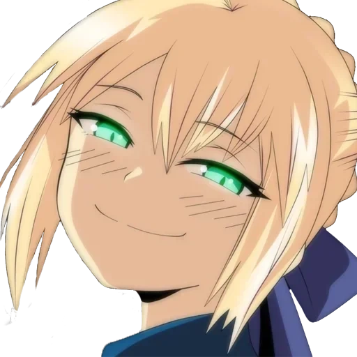anime smug, персонажи аниме, аниме smug trap, сейбер улыбается, аниме эмодзи фэйт