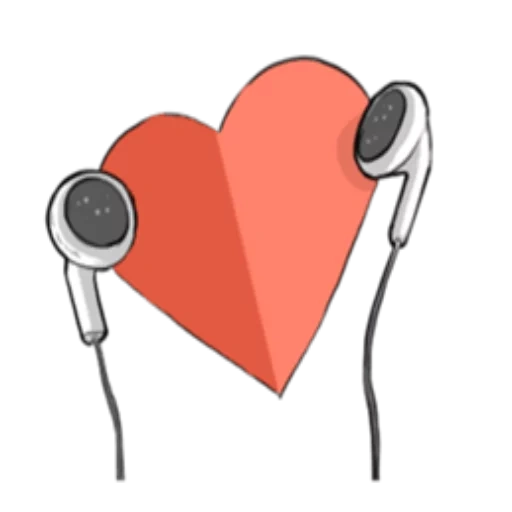 jantung, pictogram, desain jantung, hati musik, hati mendengarkan musik