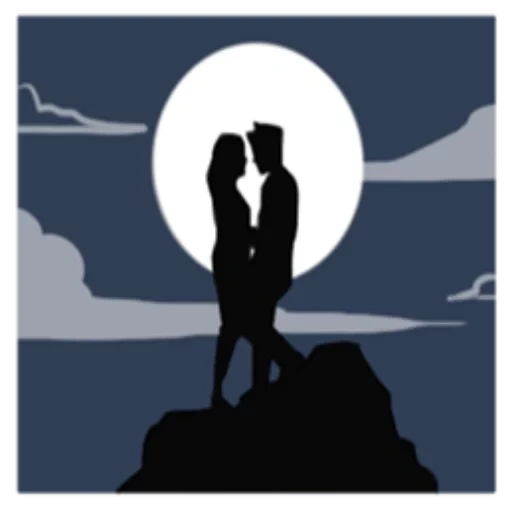 silhouette, the outline of heaven, silhouette of love, silhouette of lovers in love, silhouette of lovers
