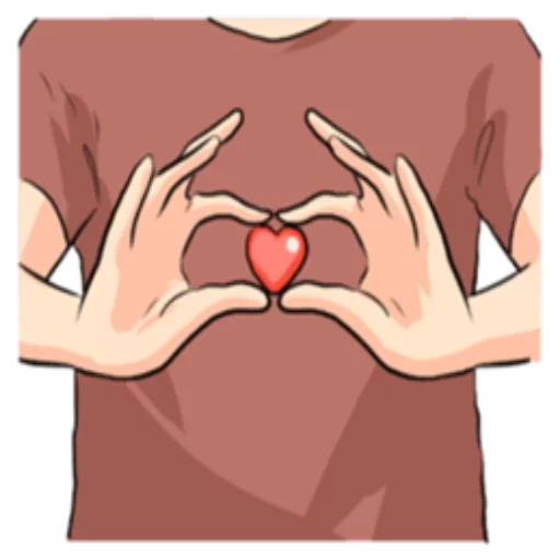 cuore, i gesti del cuore, cuore della mano, mani a forma di cuore, illustrazione del cuore
