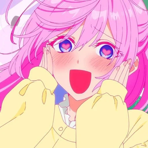 anime, linda anime, anime rosa, personagens de anime, cabelo rosa de anime