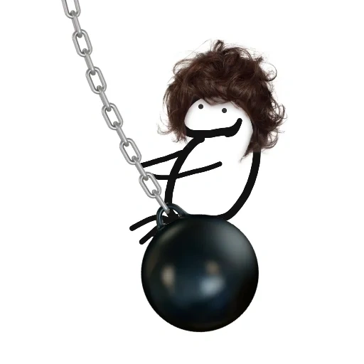 ball, wrecking ball, handcuff with a ball, pearl pendant, platinum lab pearl