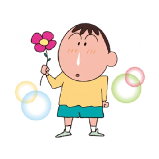 asian, sin-chan, charlie brown, mimi girl or boy, a snotty child drawing