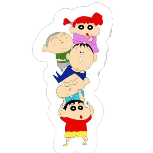 shin chan, детский рисунок, мультяшные персонажи, наклеек, син-тян