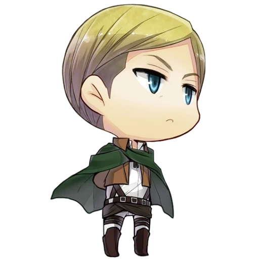 ataque dos titãs, erwin smith chibi, ataque dos titãs chibi, adesivos ataques de titãs