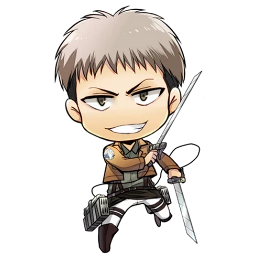 jean kirstein chibi, laissez attaquer les titans de chibi, attaque de deux titans à chibi, attaque red cliff du titan marco, jean kirstein chibi attaque les titans