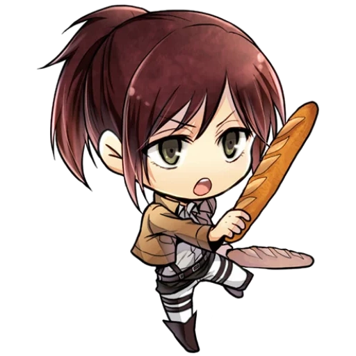 gambar, sasha braus chibi, mikasa akkerman chibi, sasha braus anime chibi, serangan chibi dari titans sasha