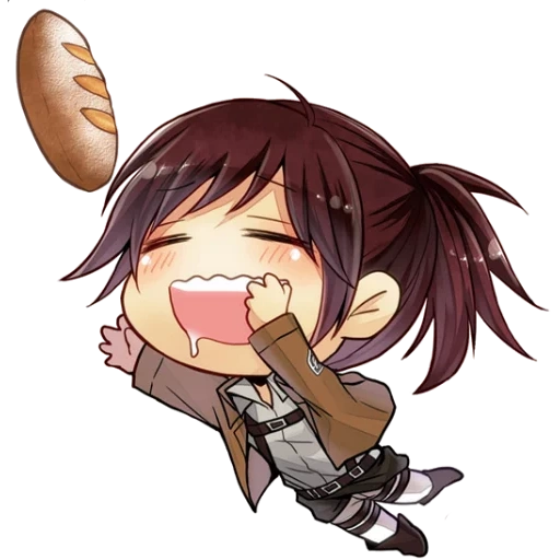 imagen, chibi eren, ataque de los titanes, sasha braus chibi, eren yeger chibi