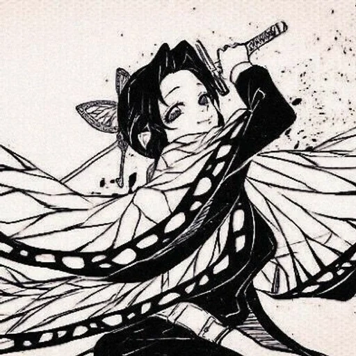 dibujos de anime, haori shinobu kocho, espada shinobu kocho manga, la cuchilla diseccionando demonios, decisión de cuchillas demonios blade shinobu blade