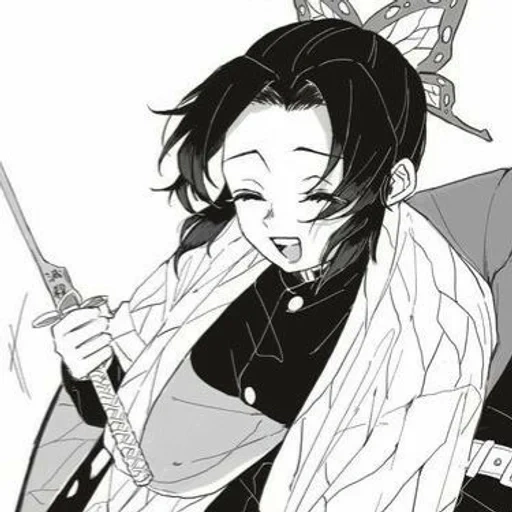 animation art, shinobu kochou, cartoon characters, shinobu kocho manga, sword demon sword