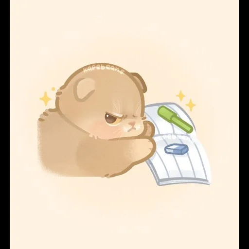 cute drawings, lovely bear chibi, bear is sweet, cute kawaii drawings, dear drawings are cute
