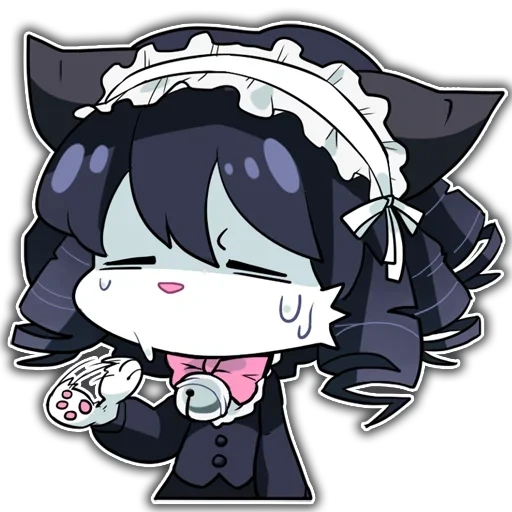 anime yang lucu, black neizi chibi, karakter anime, cyan hijirikawa cat, pola anime yang lucu