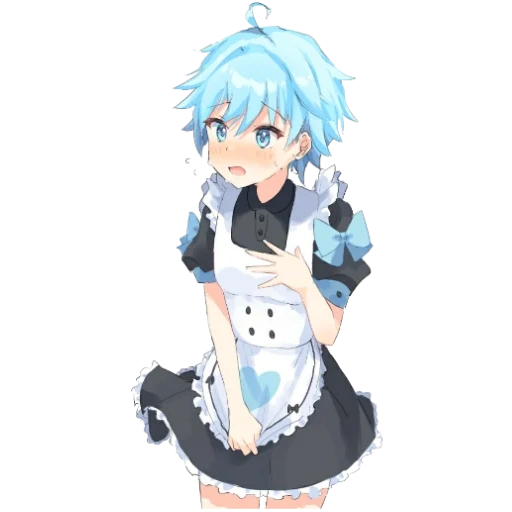 rem sile, rem re zero, anime characters, nagisa shiota is maid, blue anime with short hair maid