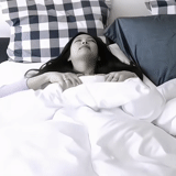 young woman, woman, in the bed, sleeping girl, sleepy girl