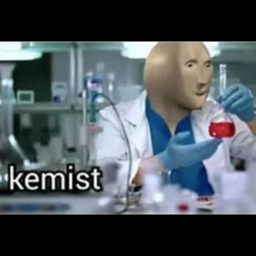 kemist мем, кадр фильма, kemist стонкс, ученый пробиркой, химик мем стонкс