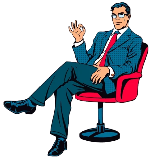 a man's chair, business cartoon, a man cartoon chair, business chair drawing