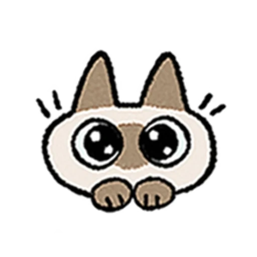 mengemas, stiker kawaii, kitty siamese kawaii stiker