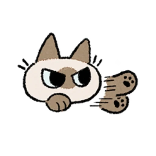 kucing, kitty siamese kawaii stiker