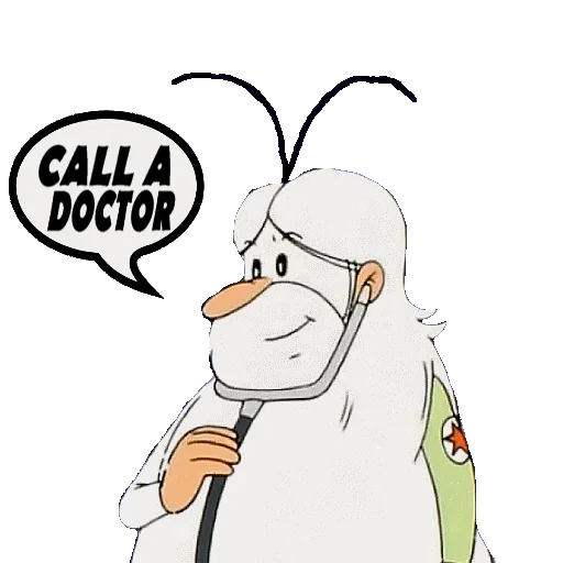 médico, merry doctor, médico engraçado, médico de desenho animado com barba
