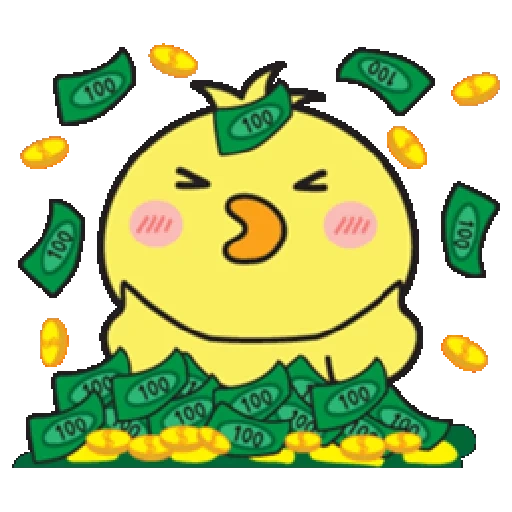 money, smiley face sticker