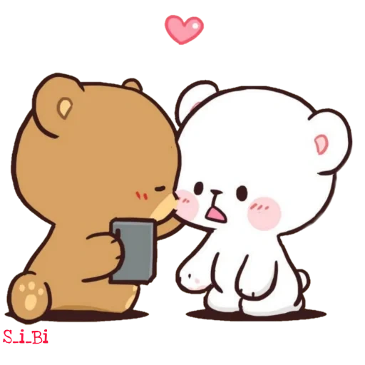milk mocha bear, milk mocha bear, gambar kawaii yang lucu, gambar cinta cinta