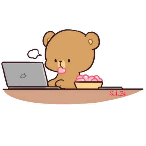 kawaii drawings, the bear is cute, cute drawings, milk and mocha, bear is sweet