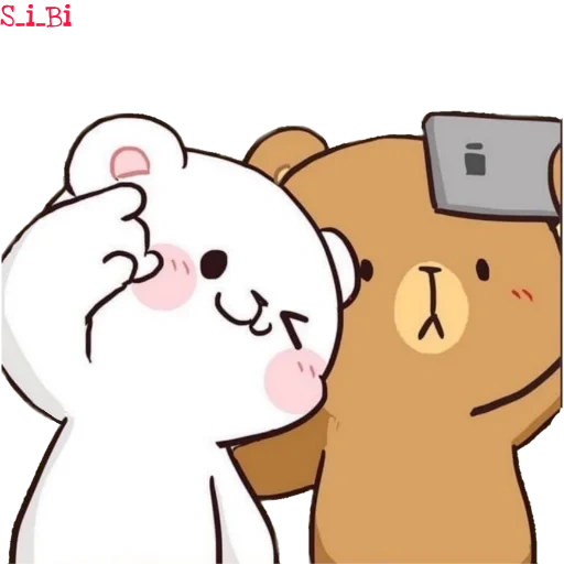 the pairs are cute, kawaii drawings, cute drawings, the animals are cute, milk mocha bear