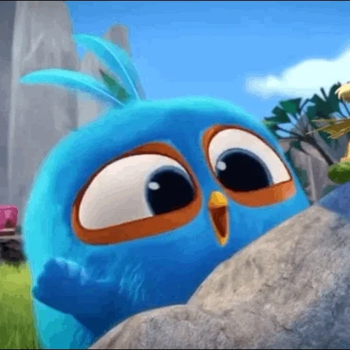 angry birds, angry birds blues, ngeri bird cyan, kartun angry birds blues, seri lukisan angry bird blue motion