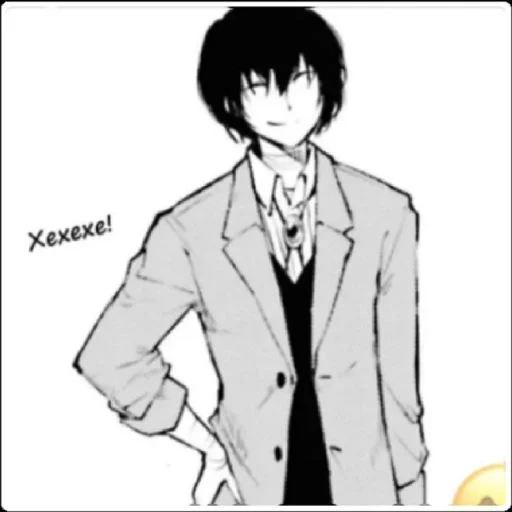 dadzai, manga dazai, osamu dadzai, dazai con un lápiz, dadzai osamu manga